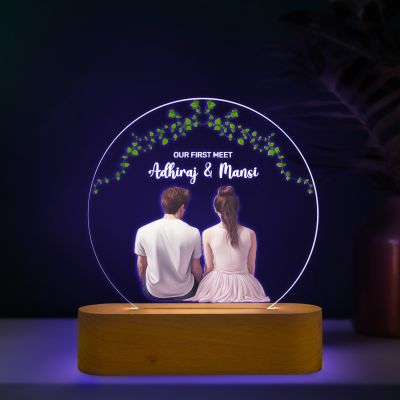 Personalized Couple Night Lamp Custom Name Light Gift for Anniversary Valentines Birthday Gift for Couple Husband Wife Girlfriend Boyfriend 7 Color Changing Light